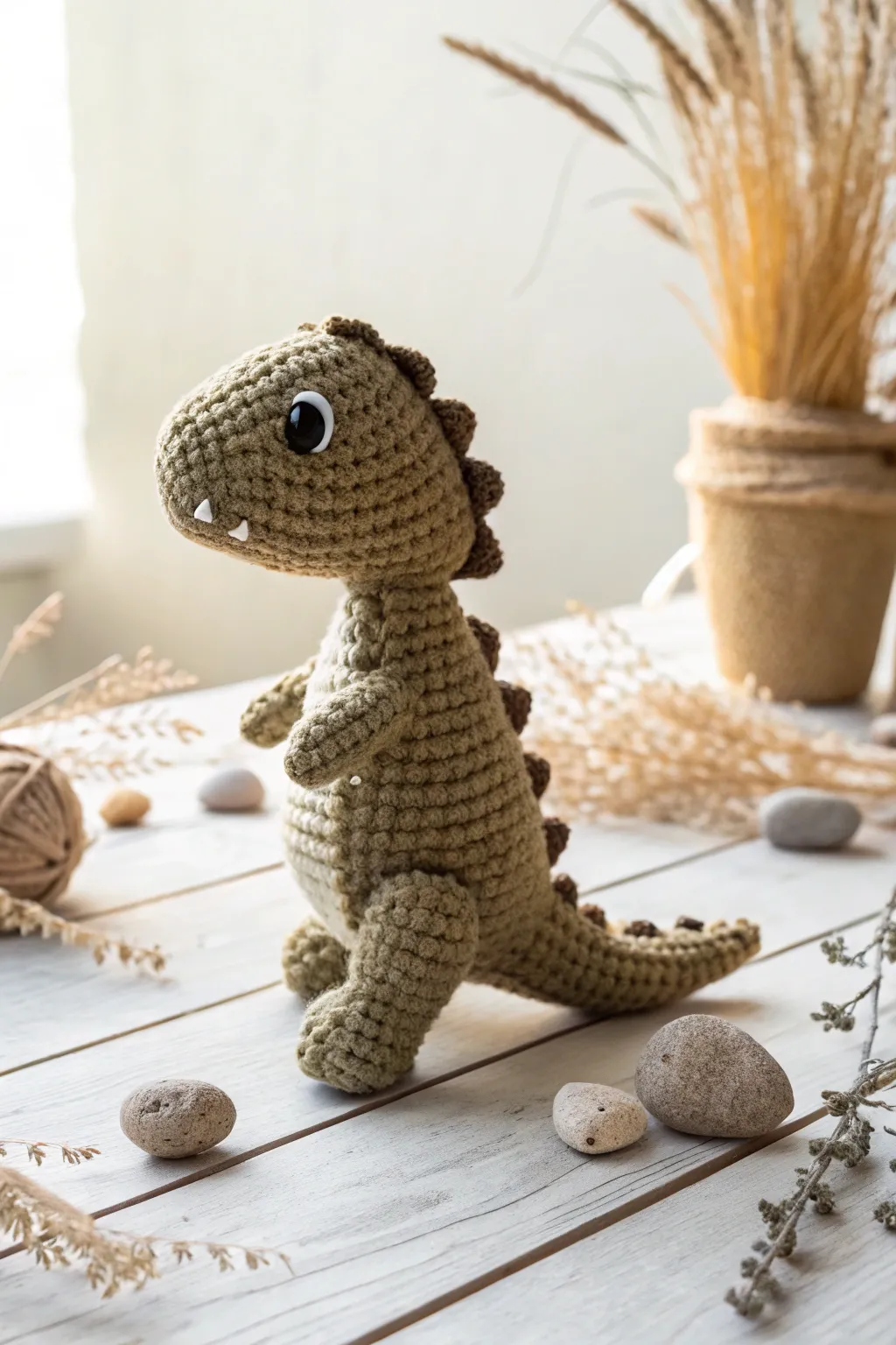 Meet your new prehistoric friend: a charming mini dino that brings joy and a touch of whimsy to any space.