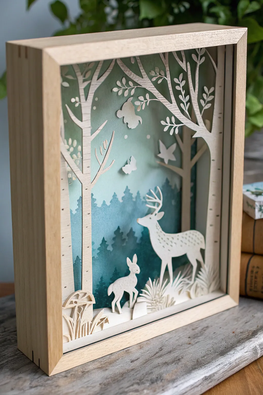 Discover the beauty of nature with this enchanting animal shadow box – where minimalism meets whimsy.