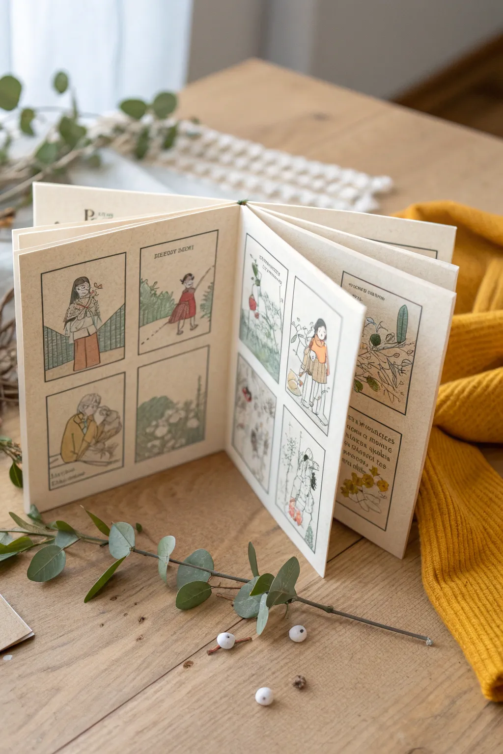 Unfold your imagination with every turn of the page in this handcrafted accordion comic book.