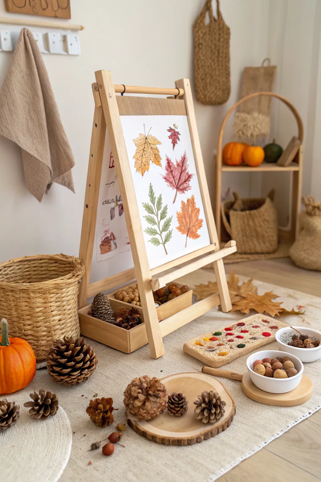 Inspire young artists with a seasonal art corner that celebrates nature's beauty.