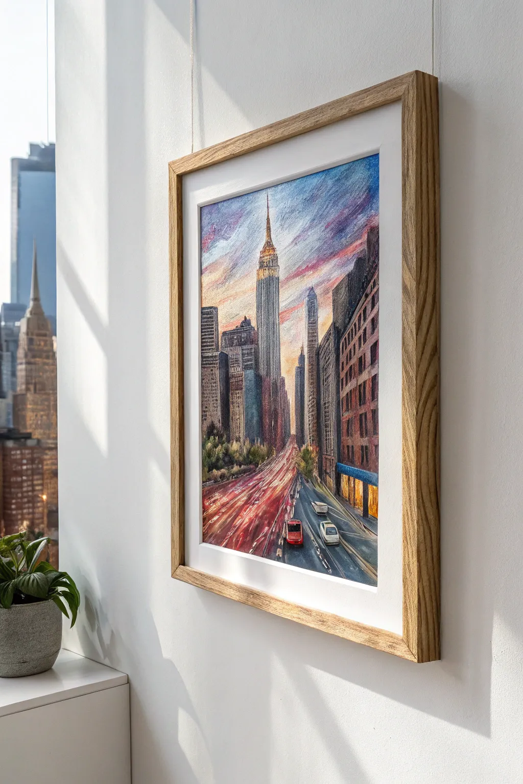 Discover the vibrant allure of urban life through the art of oil pastels, where simplicity meets dynamic beauty.