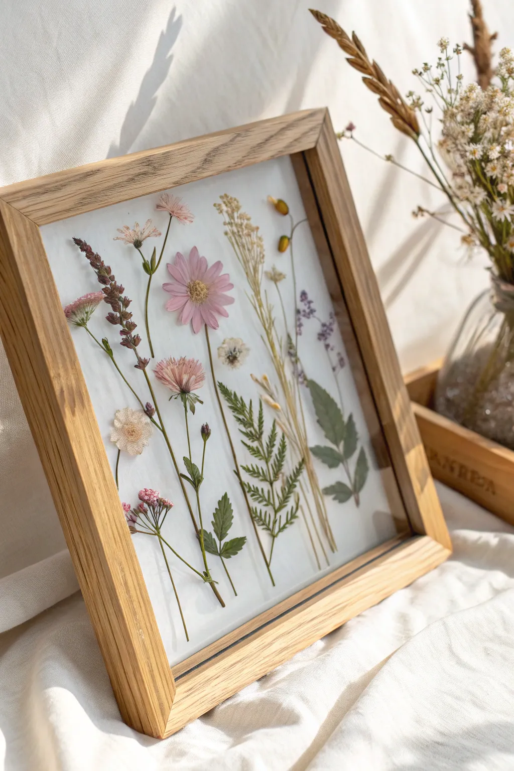 Capture nature's timeless beauty with a pressed flower frame for a touch of elegance and simplicity.
