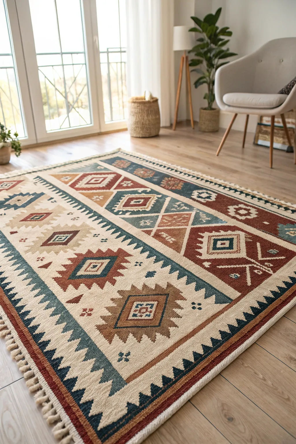 Add a touch of culture and warmth to your home with a handmade Aztec-inspired rug.