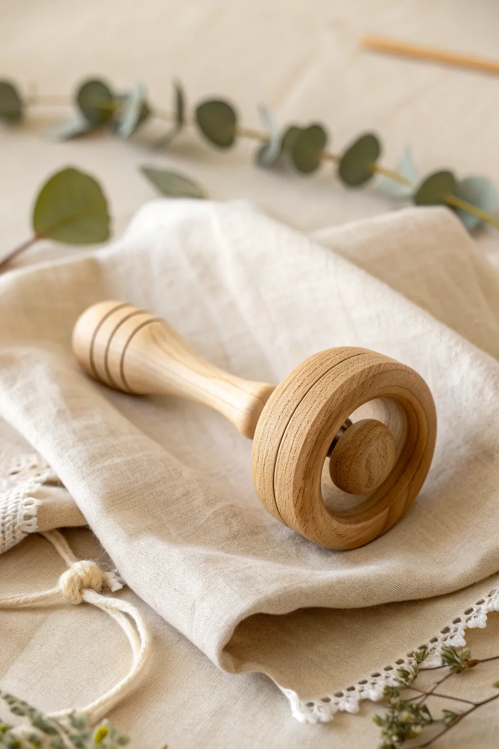 Celebrate a sustainable start with this charming, eco-friendly baby rattle. Perfect for welcoming a new baby boy!