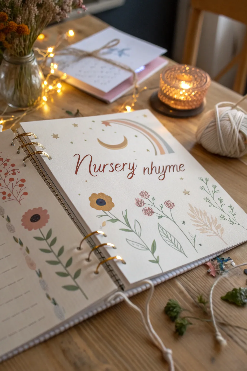 Capture sweet memories with personalized nursery rhyme pages for your baby shower scrapbook.