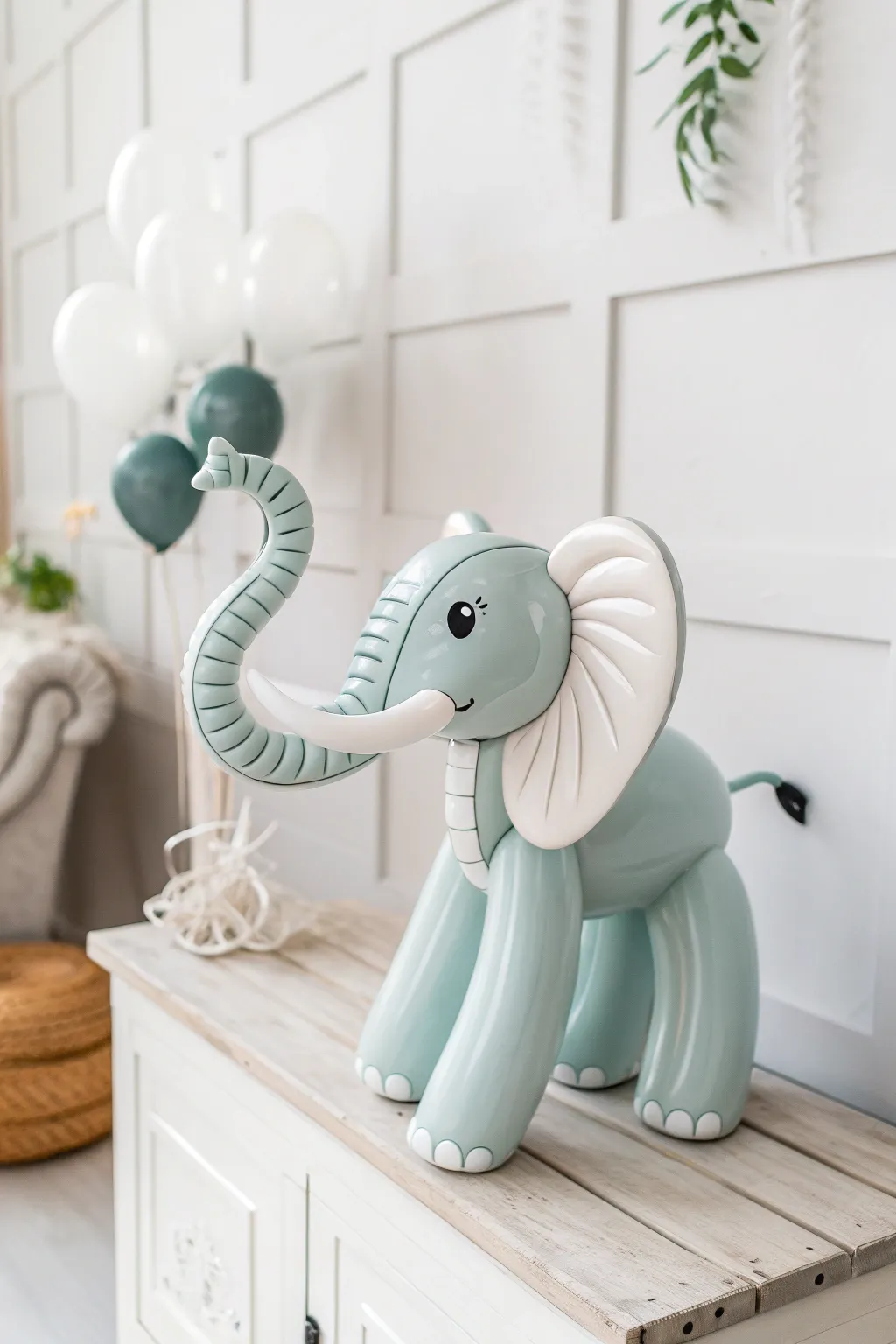 Charming Elegance: A Balloon Elephant with Scandinavian Simplicity