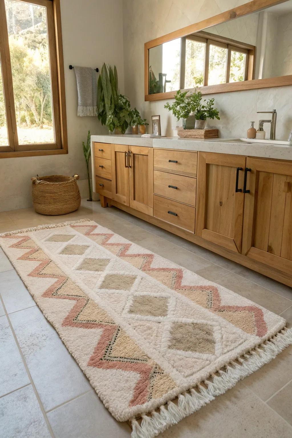 Experiment with rug sizes to create unexpected drama and flair. 🔍