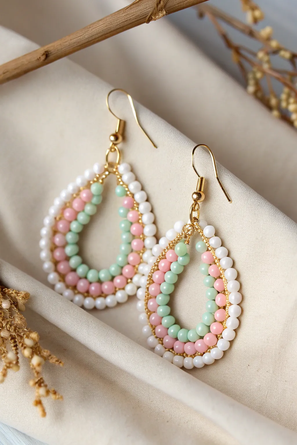 Add a touch of playfulness to your style with these charming polka dot beaded earrings.