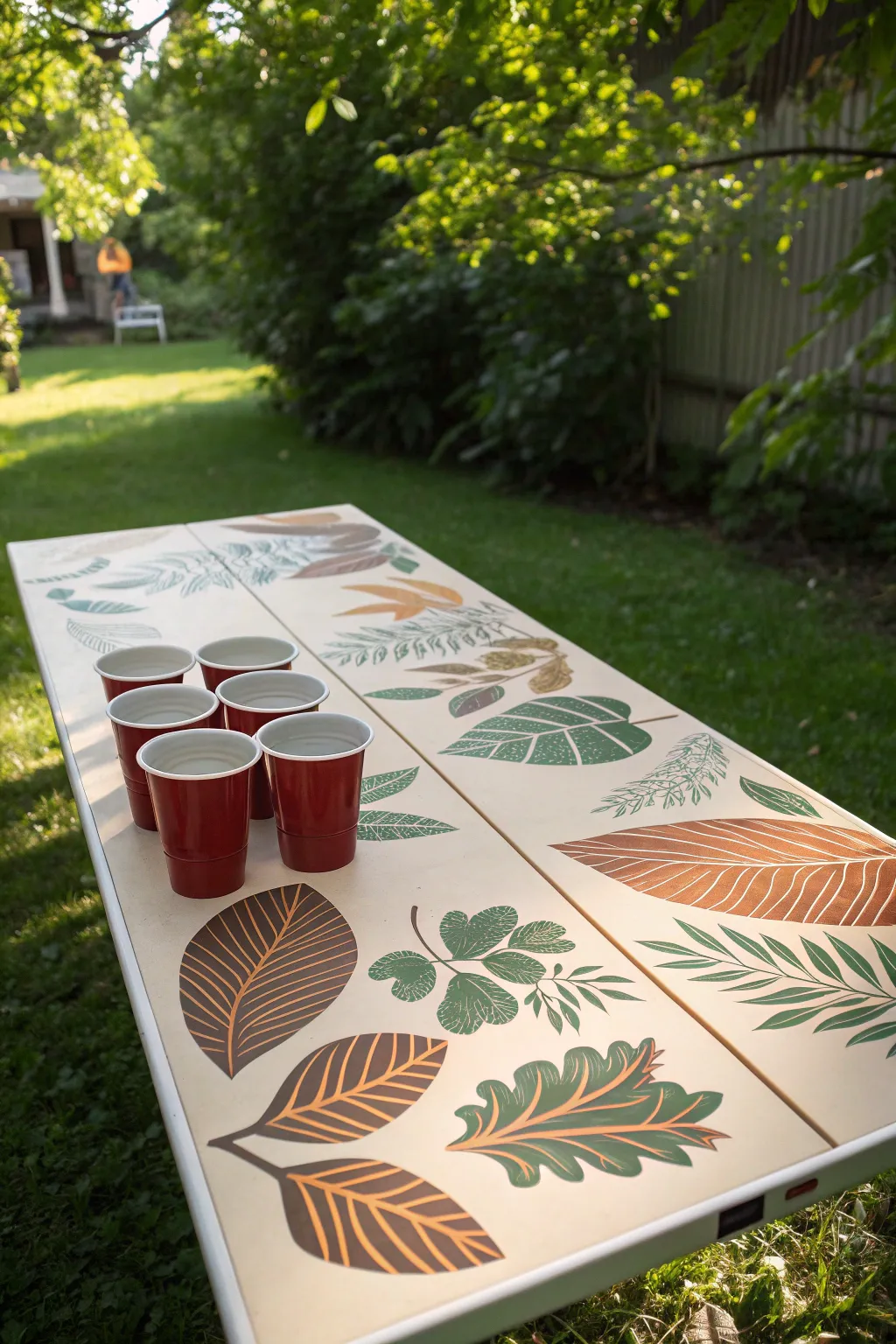 Elevate your game with a nature-inspired beer pong table that brings the outdoors to your backyard.