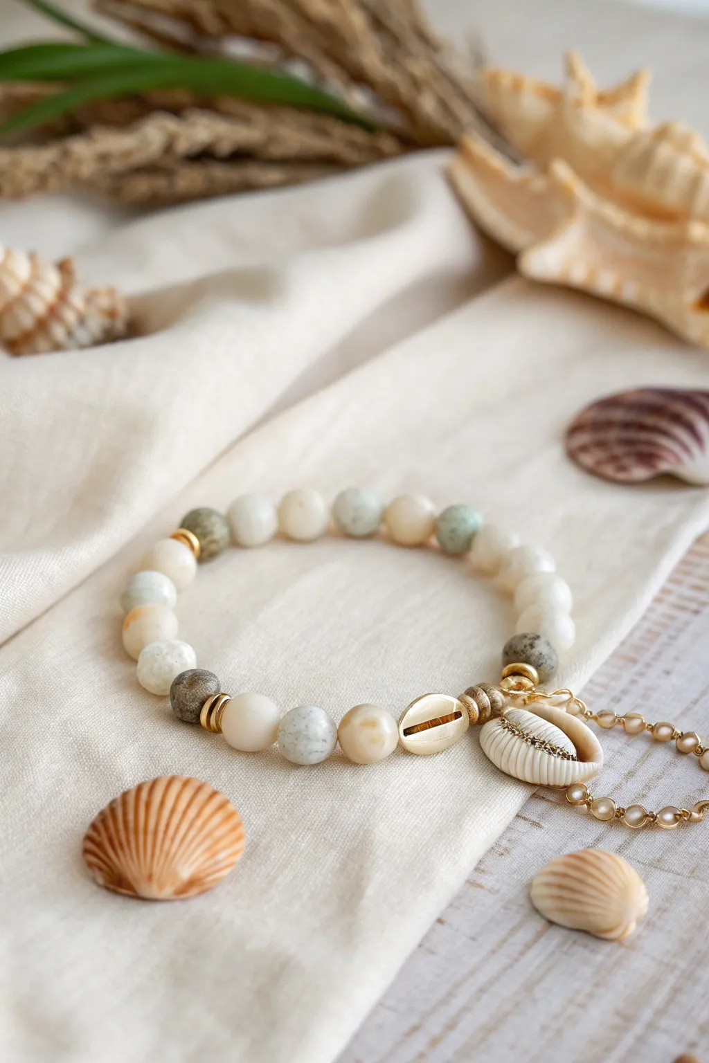 Embrace nature's elegance with beautifully crafted stone and shell bracelets. 🌿✨ #NatureInspiredJewelry #MinimalistBeauty