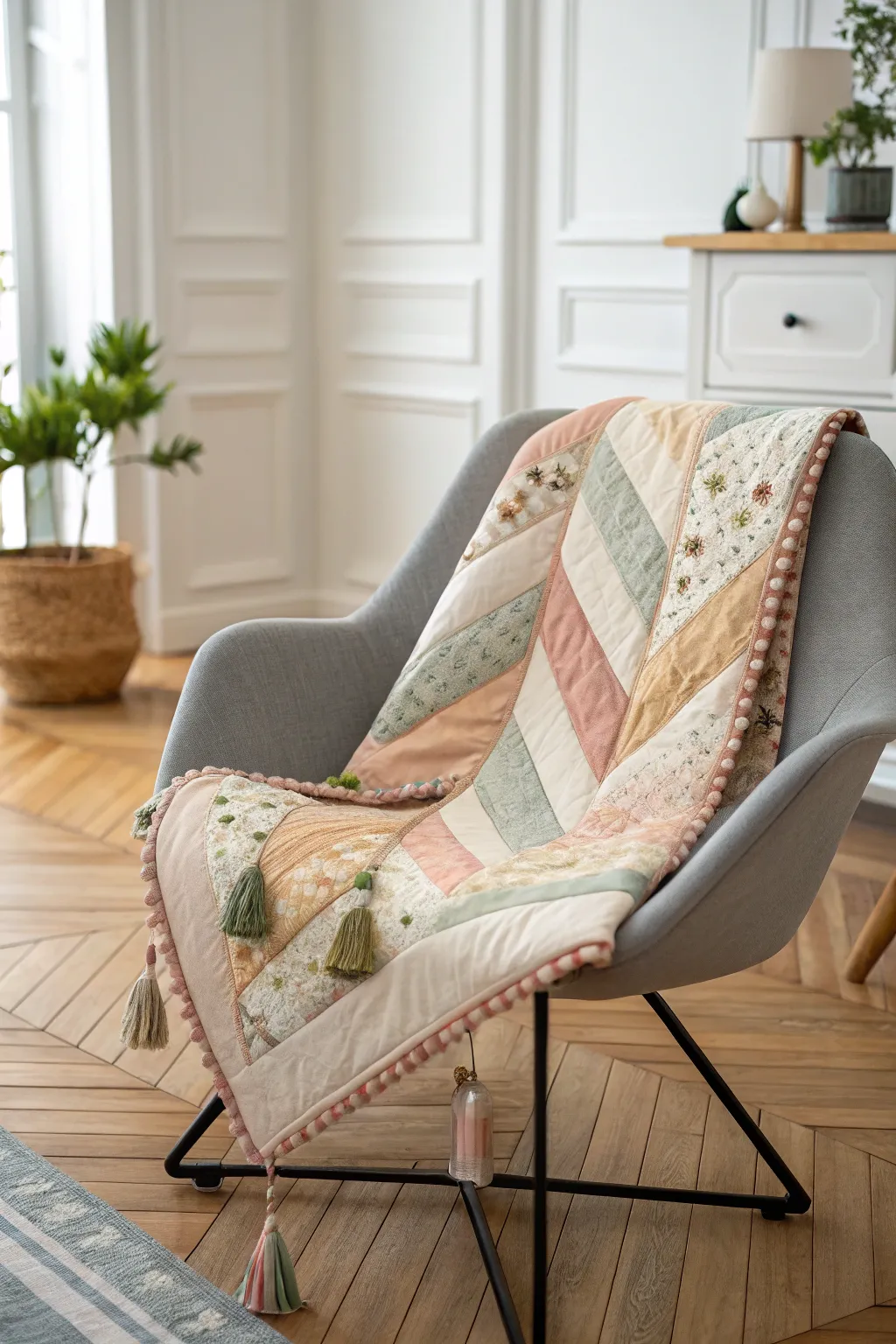 Embrace the elegance of diagonal drama—where minimalism meets boho charm in every stitch.