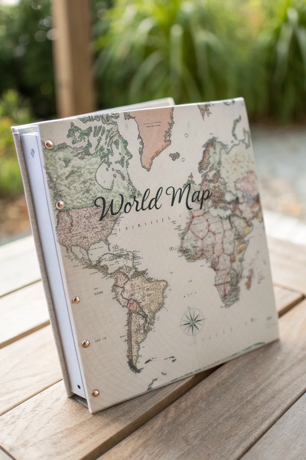Dream big and wander far with this travel-inspired binder cover, perfect for your next adventure.