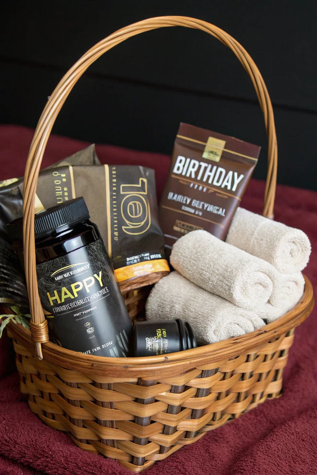 Elevate your fitness game with this handcrafted essentials basket, perfect for the modern athletic man.