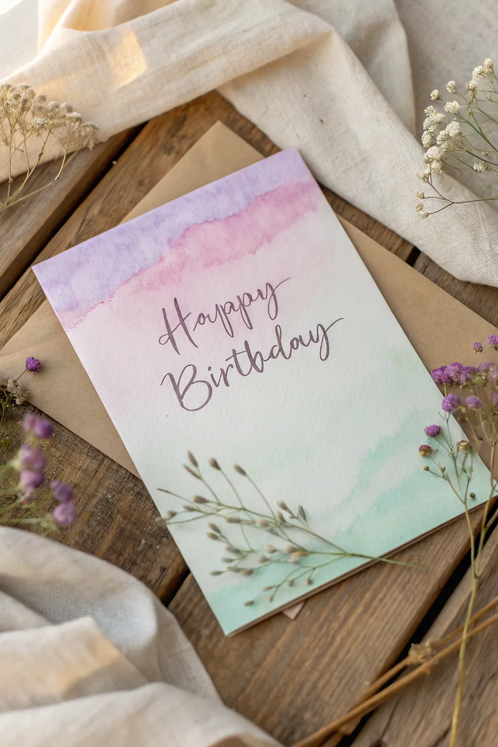 Celebrate Mom with a touch of watercolor elegance—minimalist beauty for her special day.