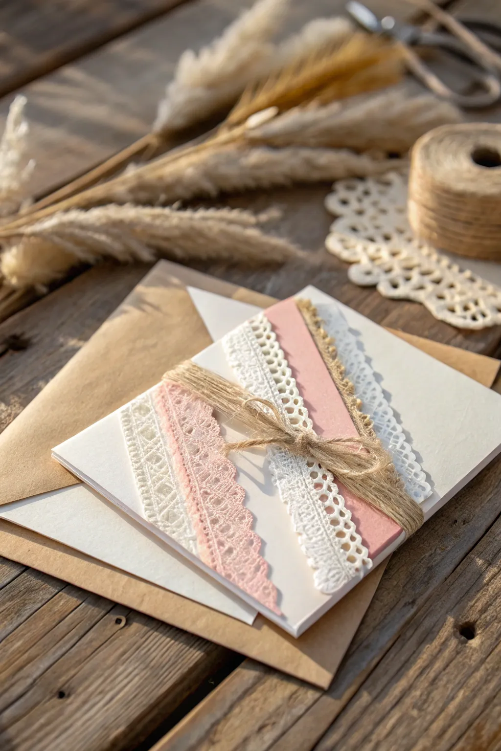 Elevate your sister's birthday with a card that blends minimalist elegance and Boho charm through layered textures.