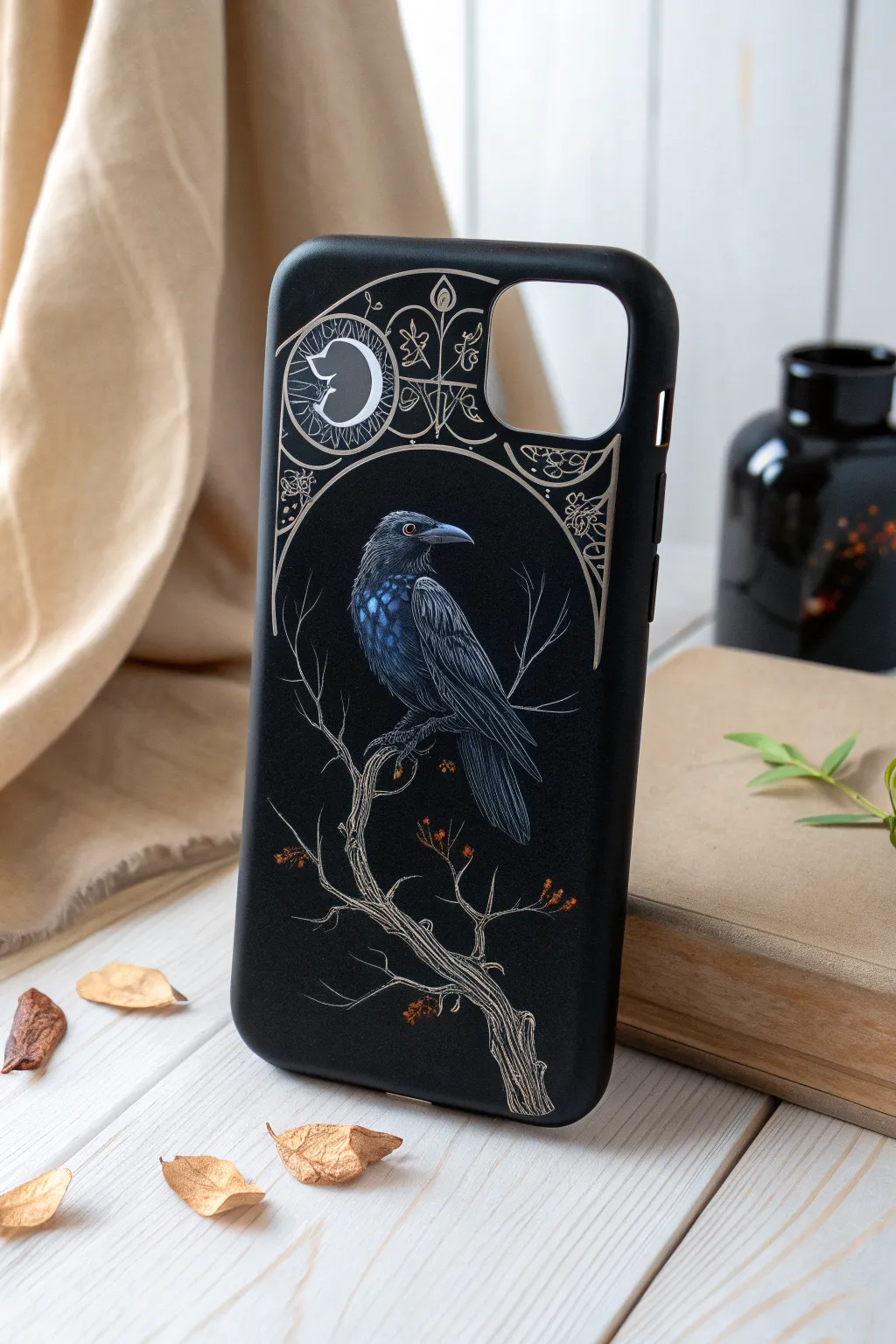 Embrace Gothic Chic with this beautifully crafted phone case, where mystery meets minimalist elegance.