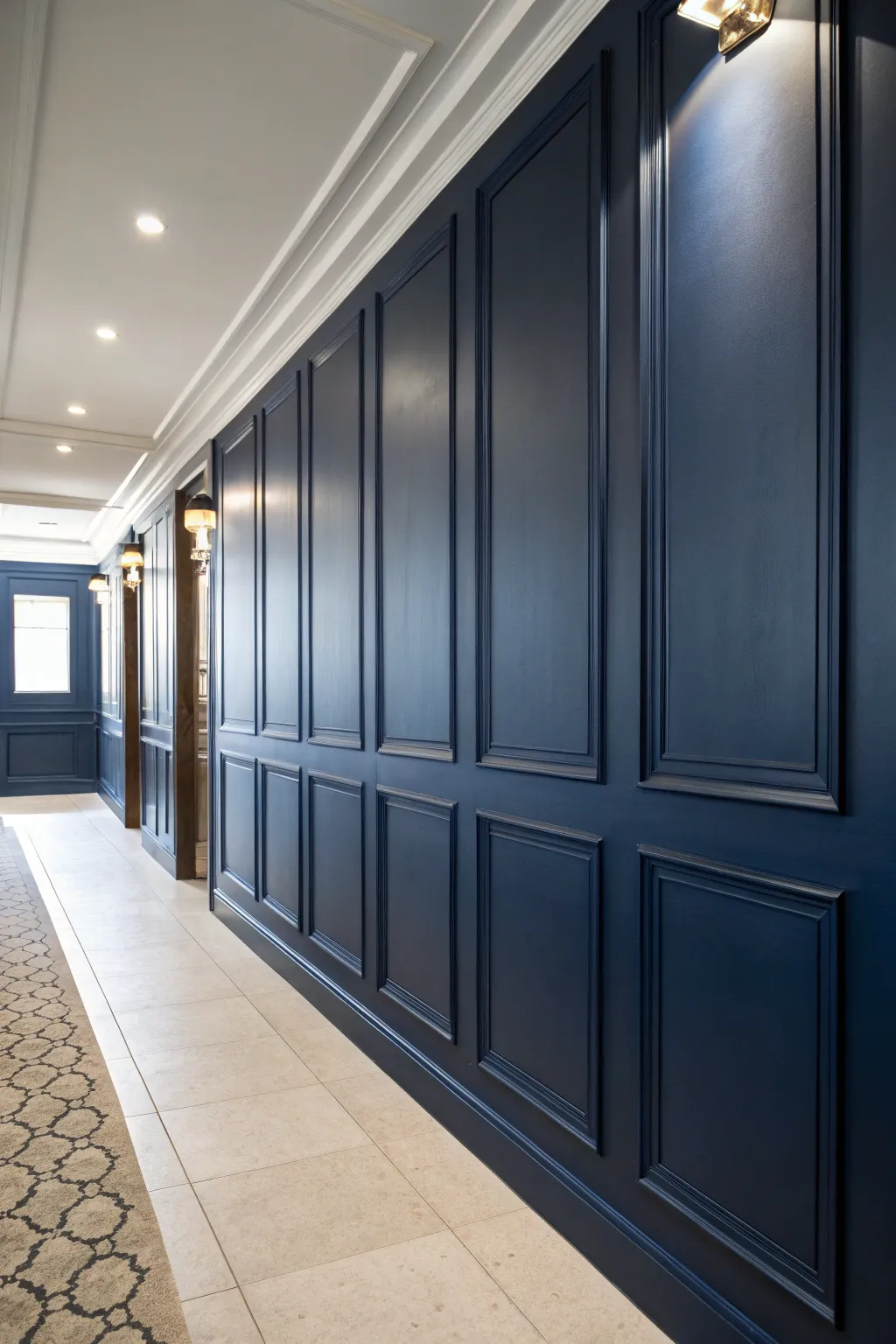 Transform your space with the bold elegance of a navy board-and-batten wall.
