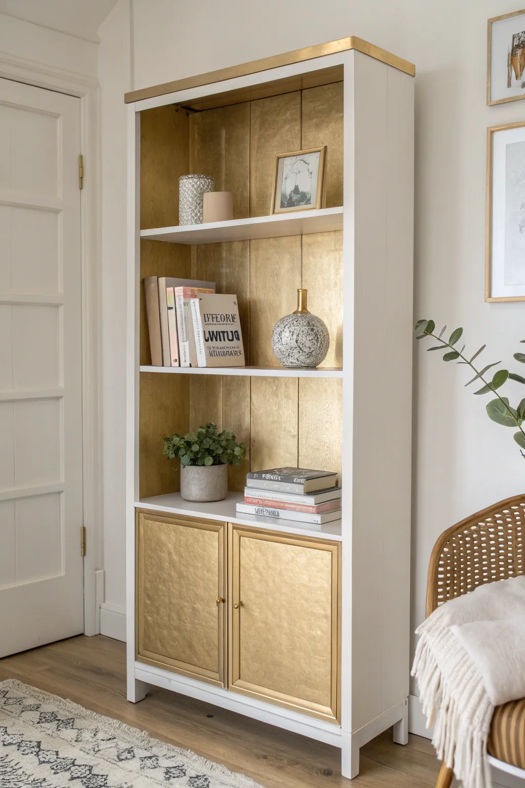 Elevate your space with a touch of shimmer: Discover the elegance of metallic bookcase back panels.