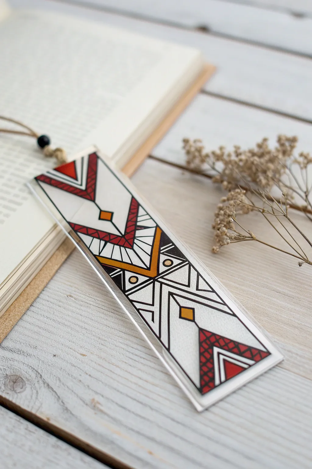 Elevate your reading experience with this exquisite geometric bookmark, where modern design meets artistic flair.