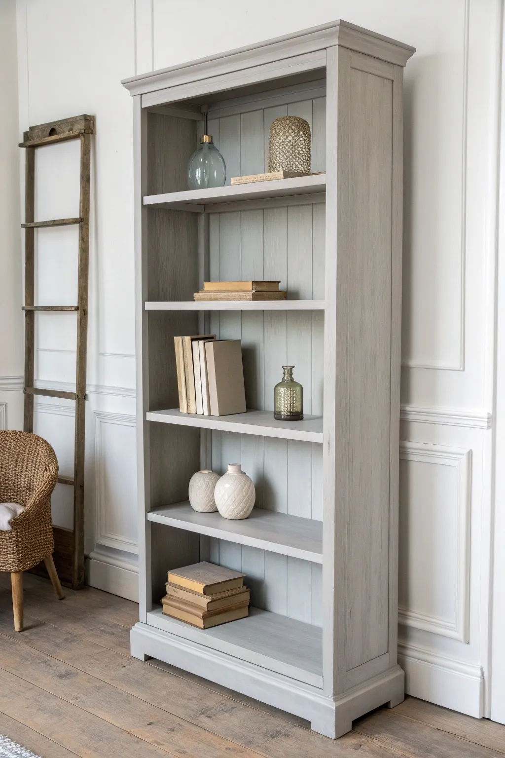 Elevate your space with a sleek monochrome bookshelf—simplicity meets sophistication in Scandinavian style.