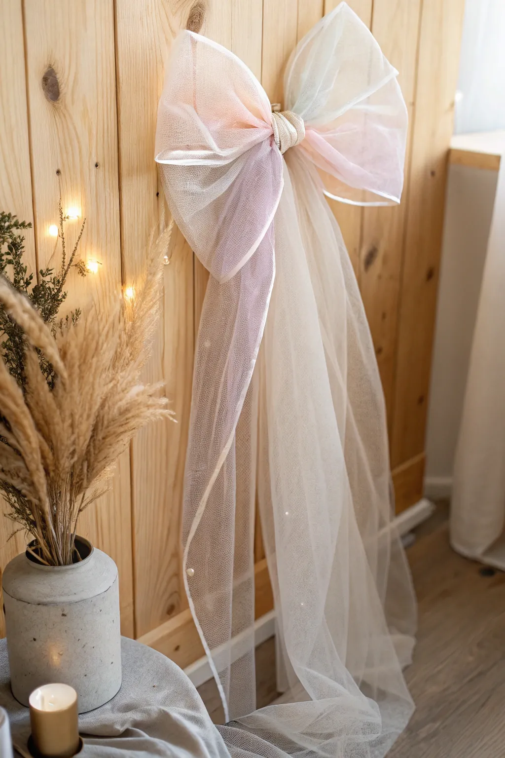 Add a touch of whimsy to your hairstyle with this enchanting tulle bow, perfect for a dreamy, minimalist look.