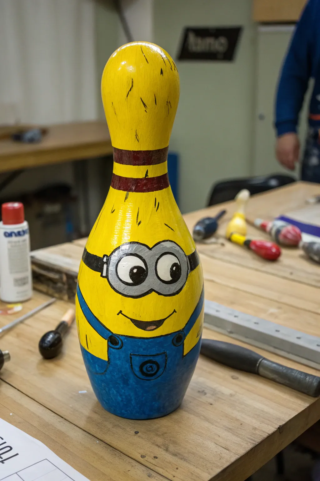 Bring a smile with these handcrafted bowling pin minions, where creativity meets craftsmanship.