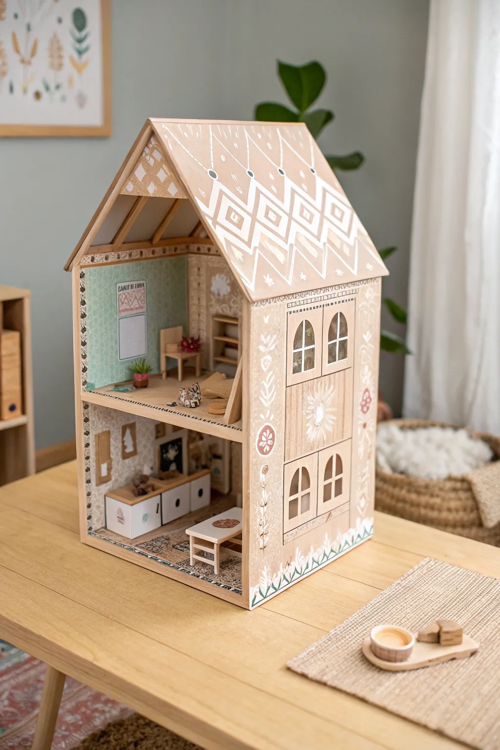 Transform a simple box into a whimsical dollhouse — where imagination meets minimalist design.