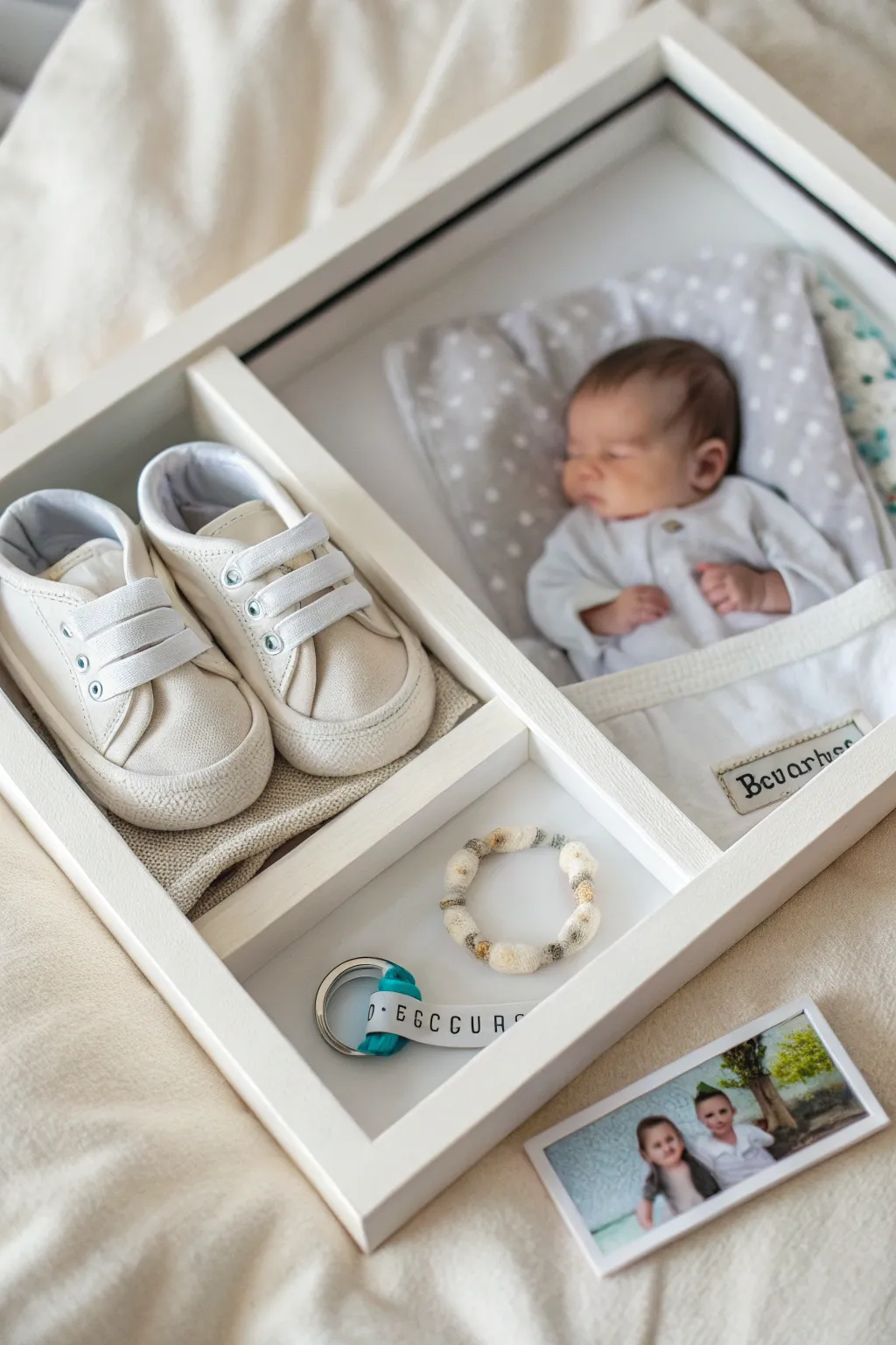 Capture your child's milestones with a baby keepsake box frame.