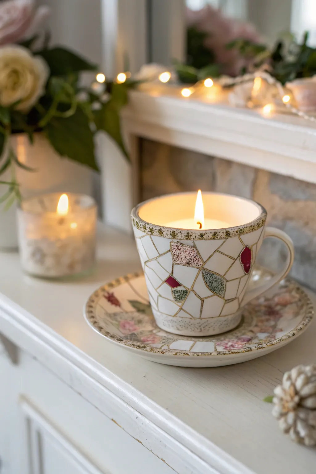 Transform vintage china into cozy candlelit elegance.