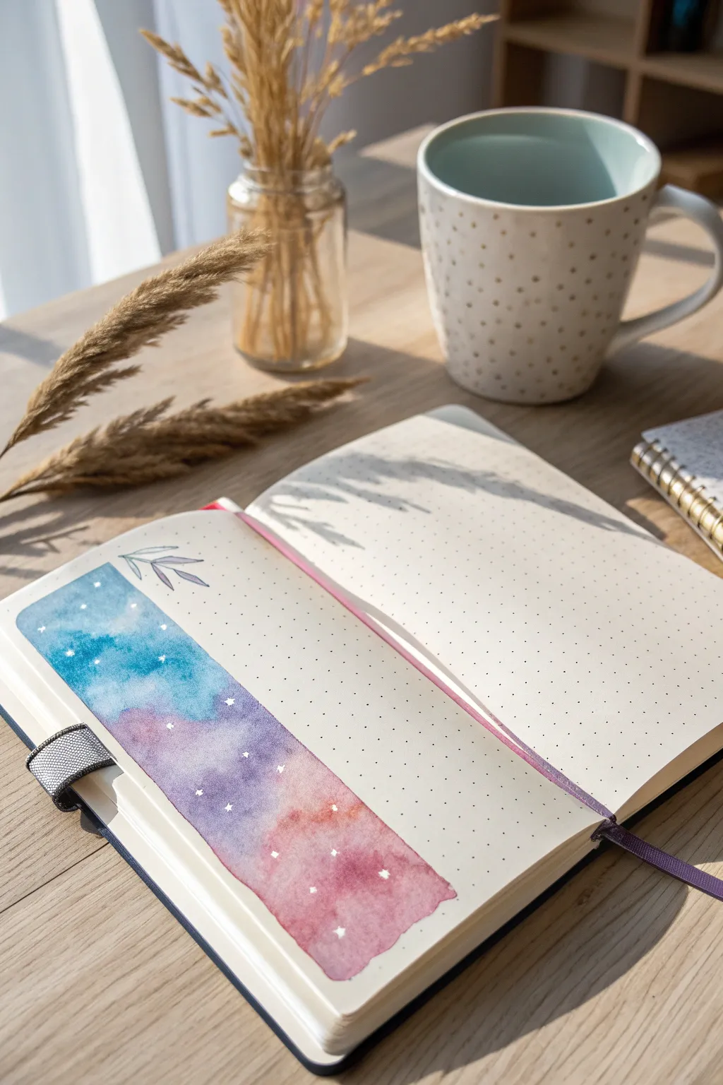 Transform your bullet journal with dreamy watercolor washes—where simplicity meets artistic flair.