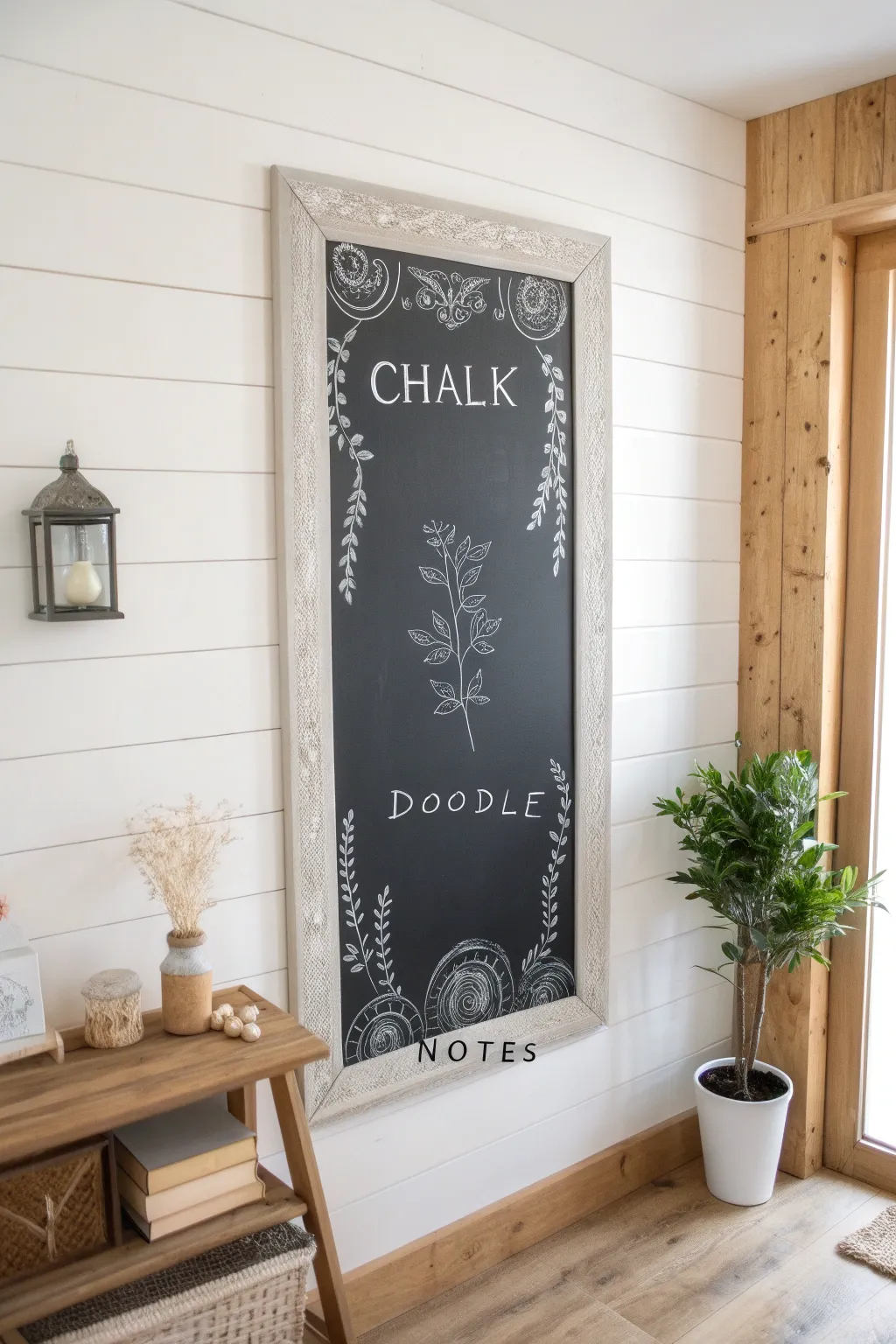 Elevate your workspace with a versatile chalkboard border—perfect for notes and doodles in a minimalist setting.