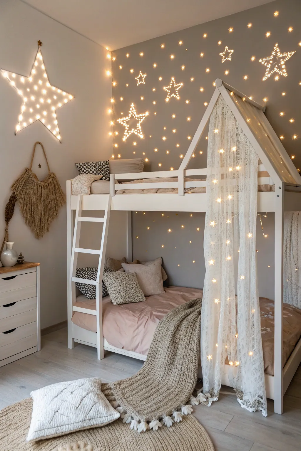 Create a dreamy retreat with enchanting glow-in-the-dark stars for magical nights.