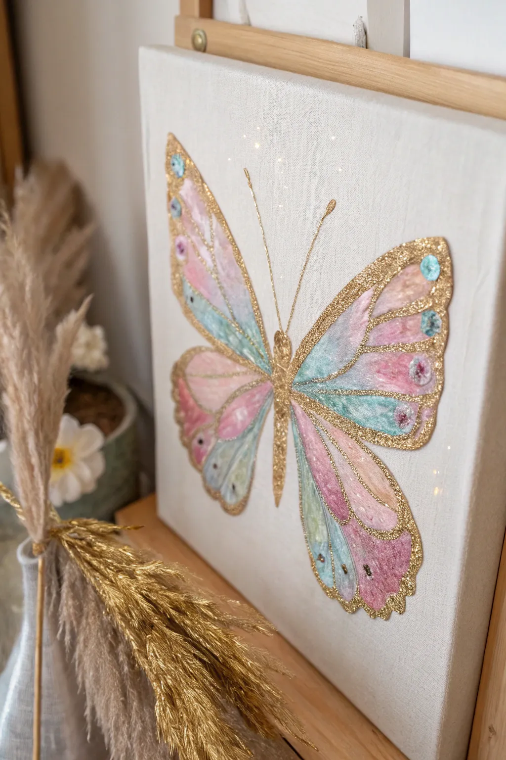 Add a sprinkle of magic to your art with glittering butterfly designs.