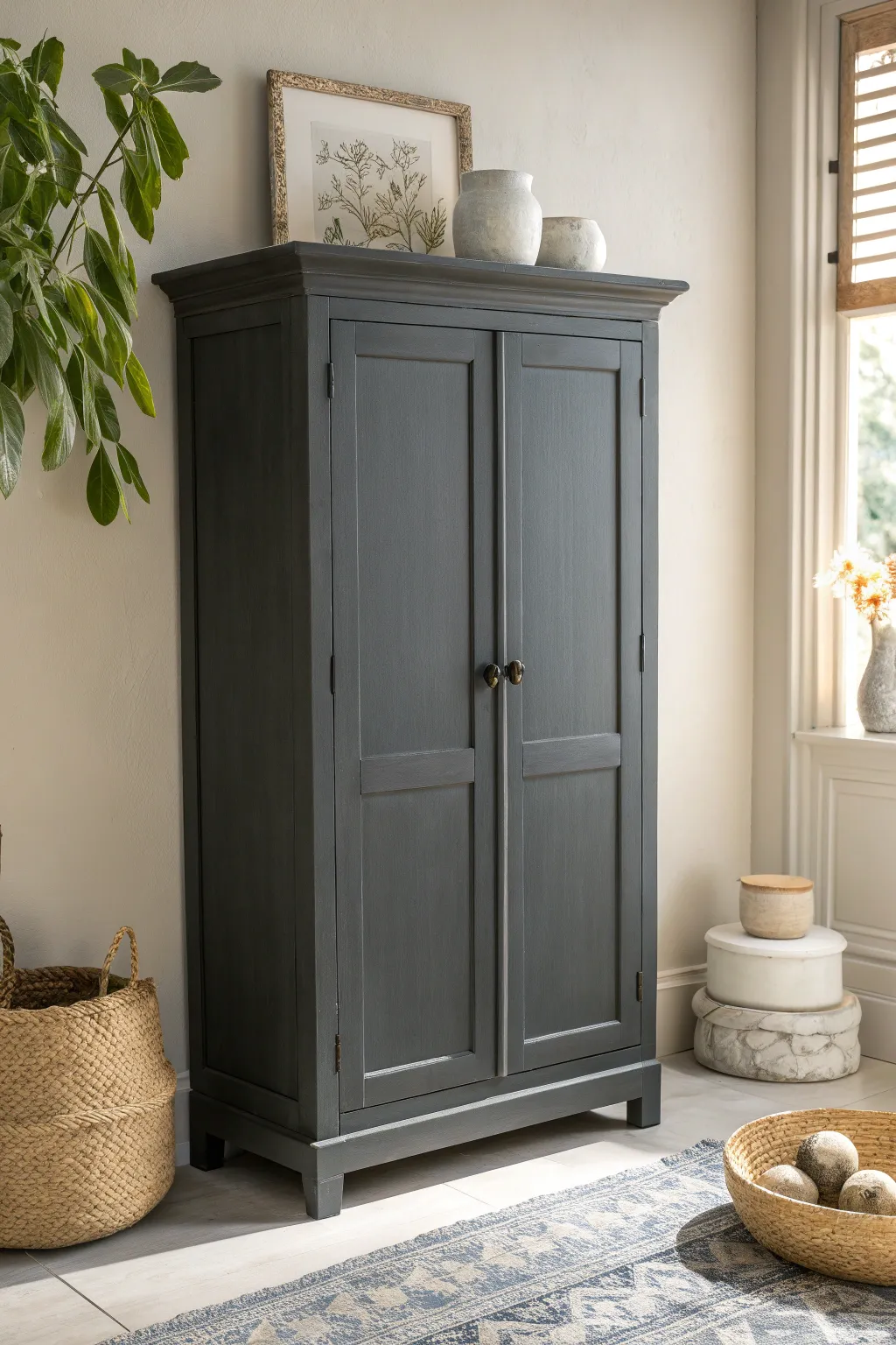 Embrace the elegance of charcoal for a touch of sophistication in your space.