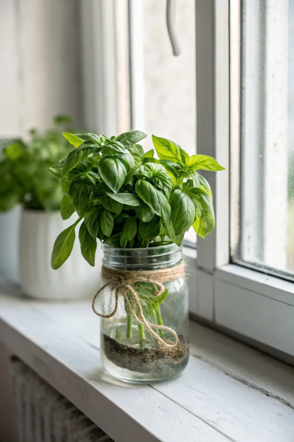 Bring nature indoors with charming herb jars for your kitchen windowsill.