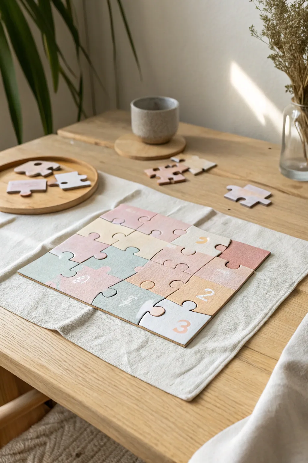 Transform playtime into learning with this charming handmade cardboard number puzzle. Perfect for little hands and curious minds.