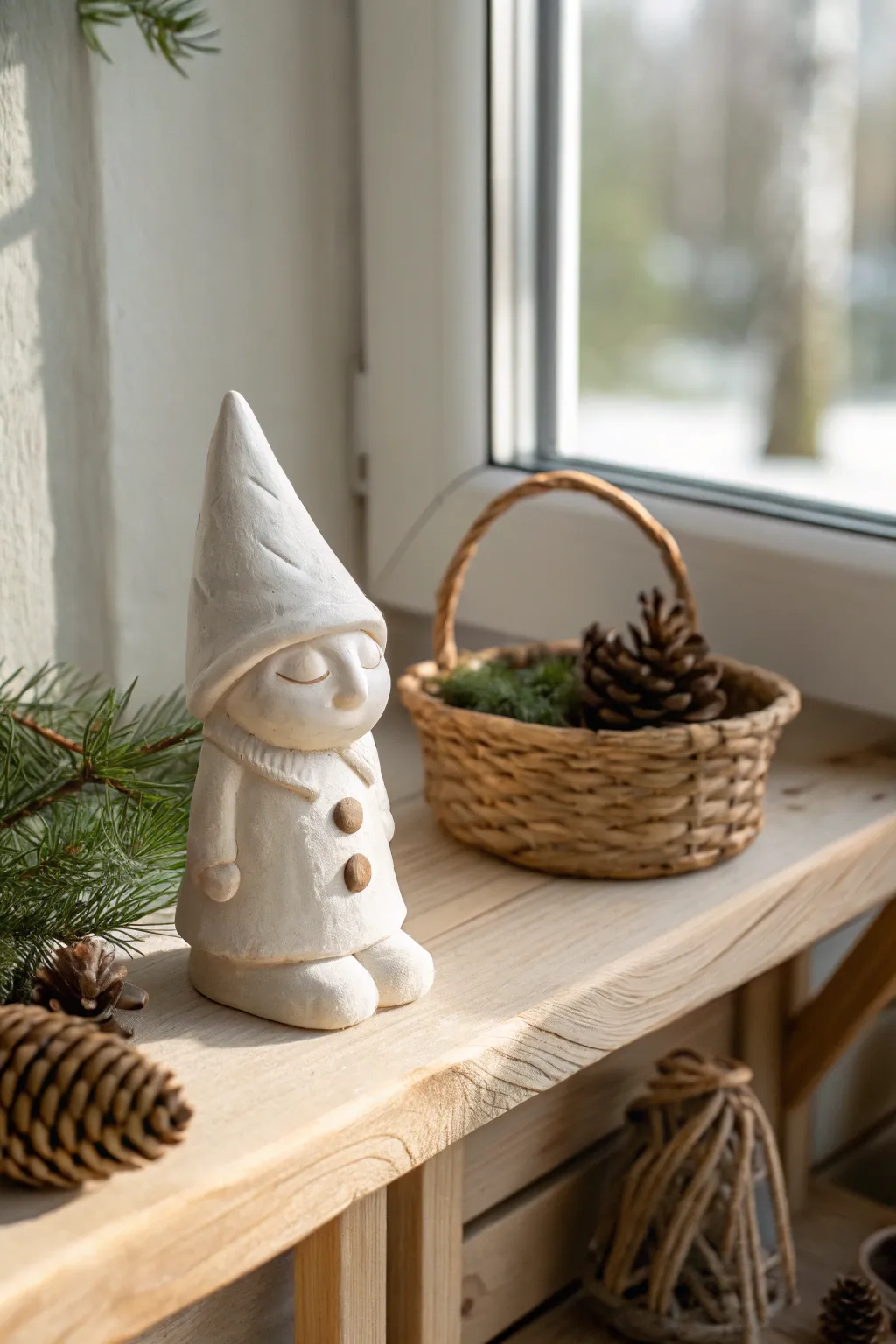 Add a touch of whimsy to your holiday decor with handcrafted clay gnomes. Perfect for a cozy, minimalist vibe!