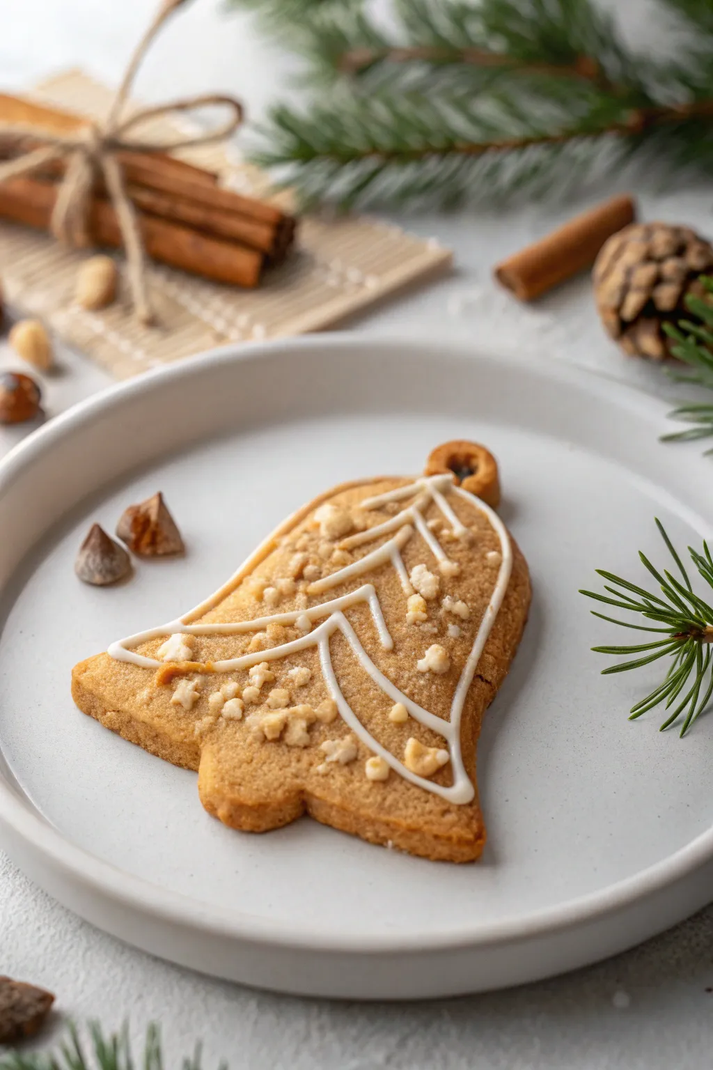 Indulge in the simplicity and elegance of a nutty bell cookie this holiday season.