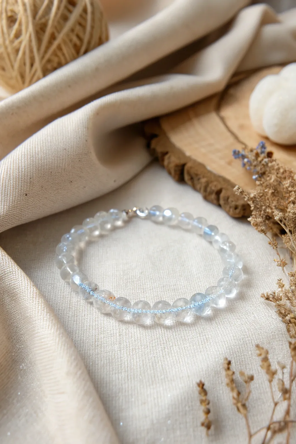 Add a touch of winter elegance with frosty crystal beads that sparkle like freshly fallen snow.
