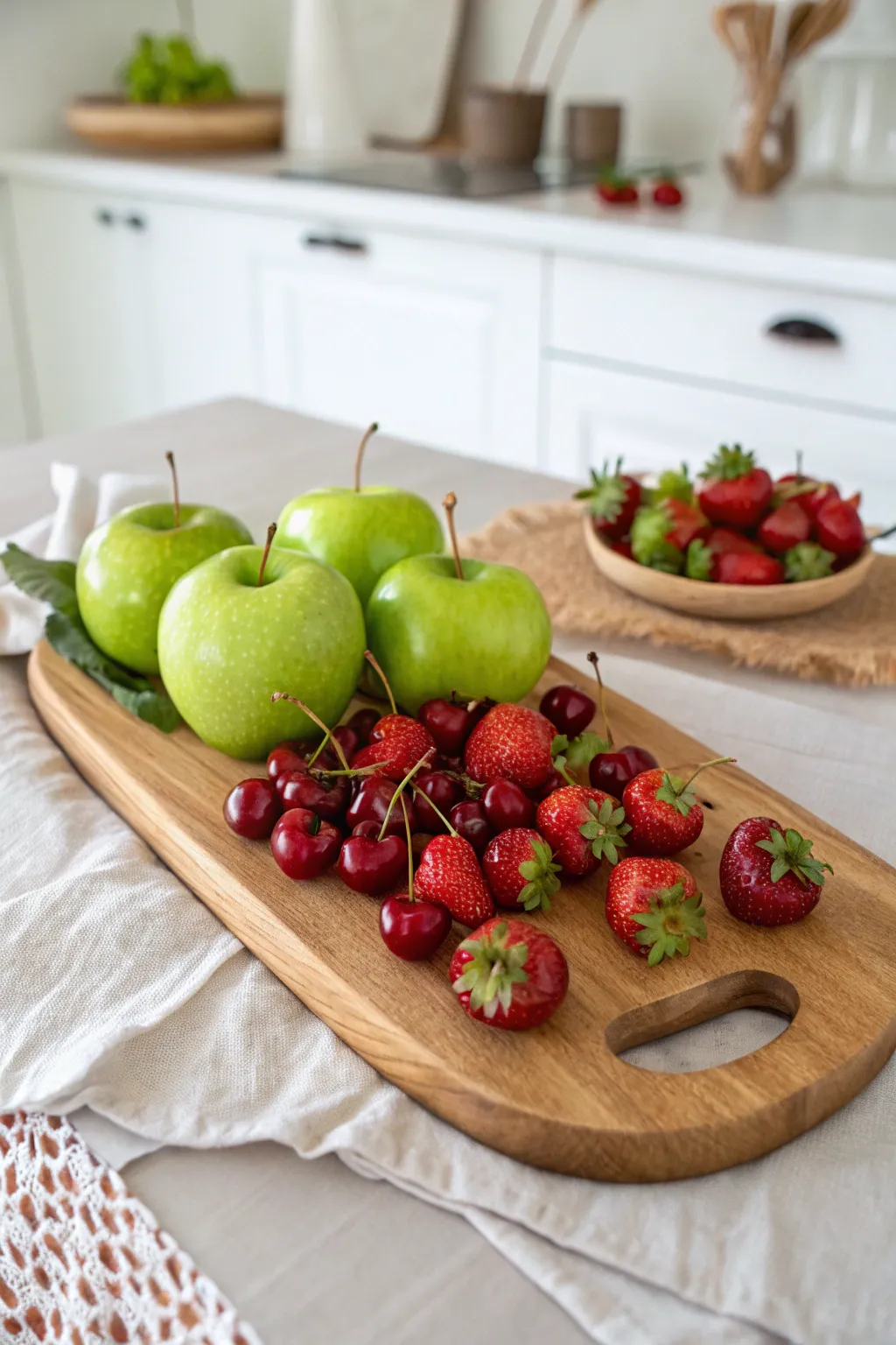Celebrate Christmas with a classic blend of green and red fruits, bringing natural beauty to your festive table.