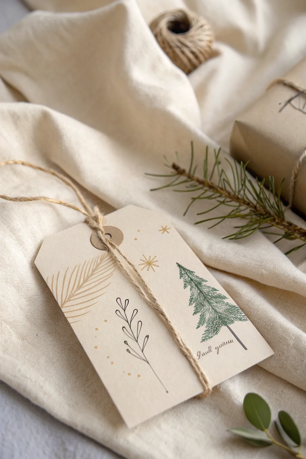 Eco-chic gift tags: A touch of nature and simplicity for your holiday gifting.
