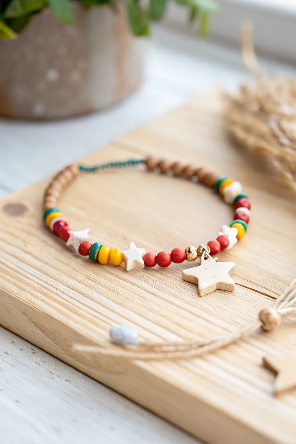 Embrace festival vibes with this vibrant clay bead bracelet, perfect for your summer adventures.