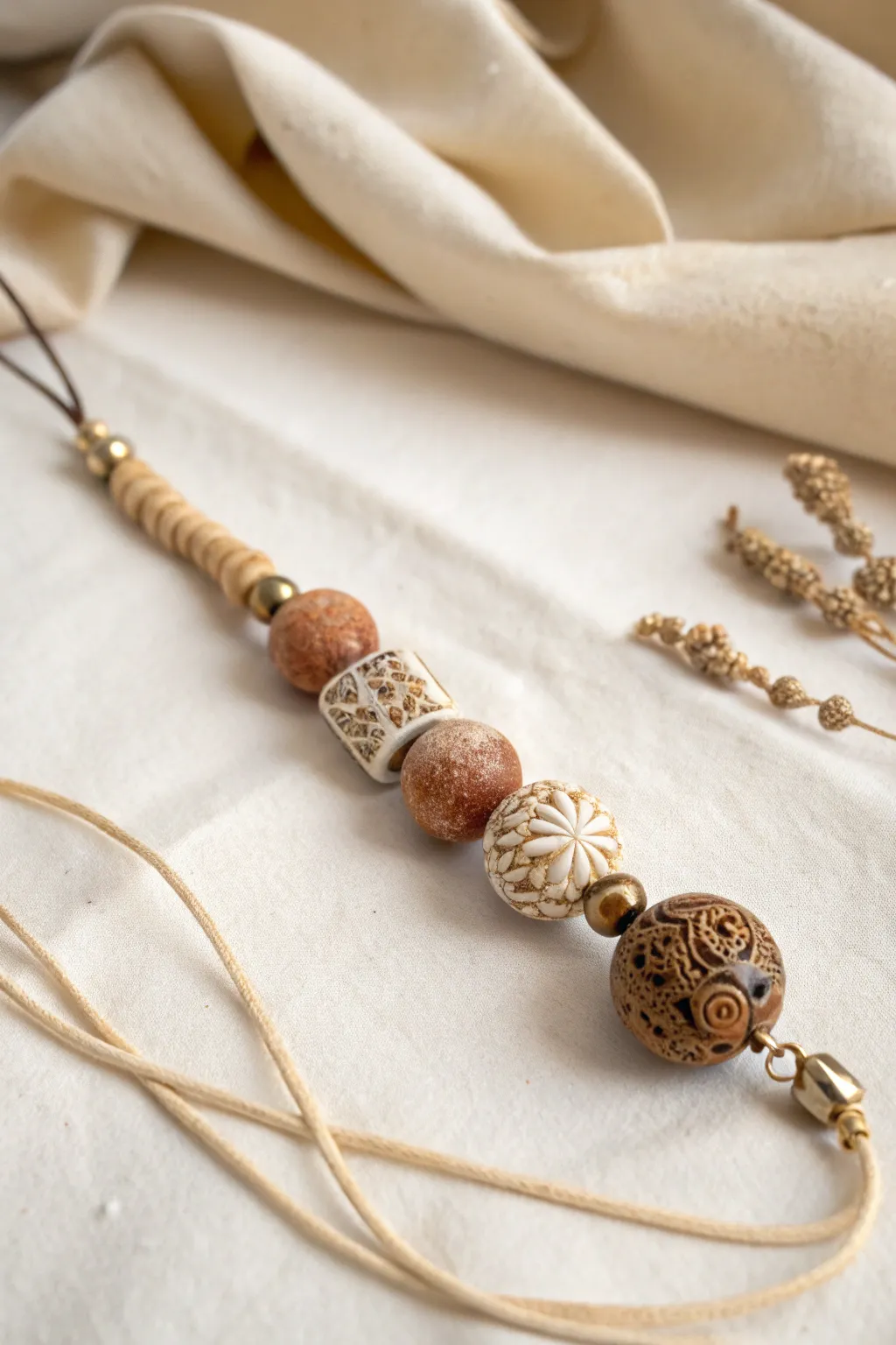 Timeless elegance: A vintage-inspired clay bead phone charm to add a touch of nostalgia to your everyday style.