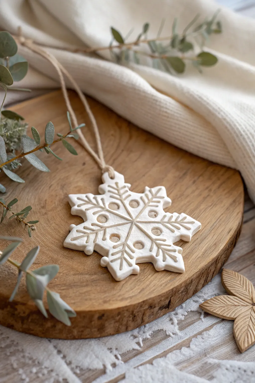Embrace the beauty of simplicity with handcrafted seasonal clay ornaments.