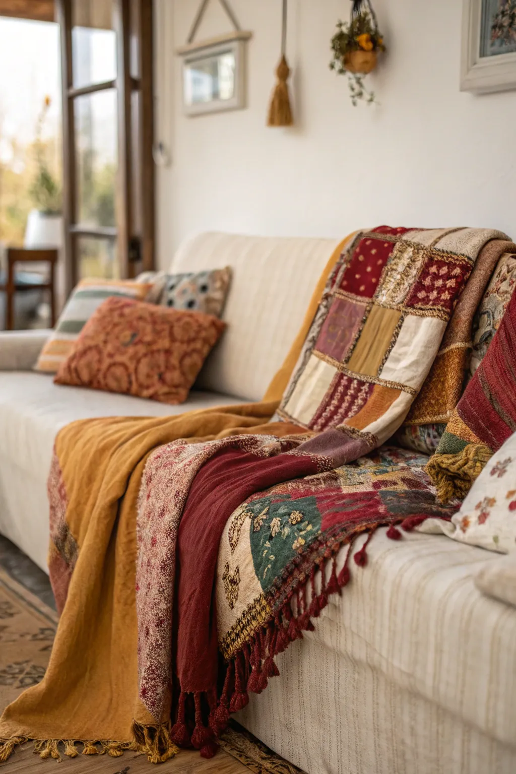 Upgrade your decor with mixed textiles.