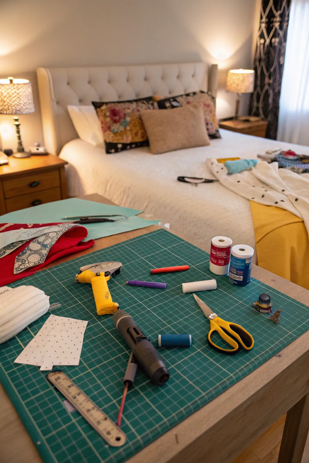 A dedicated workspace for cosplay crafting encourages creativity and productivity.