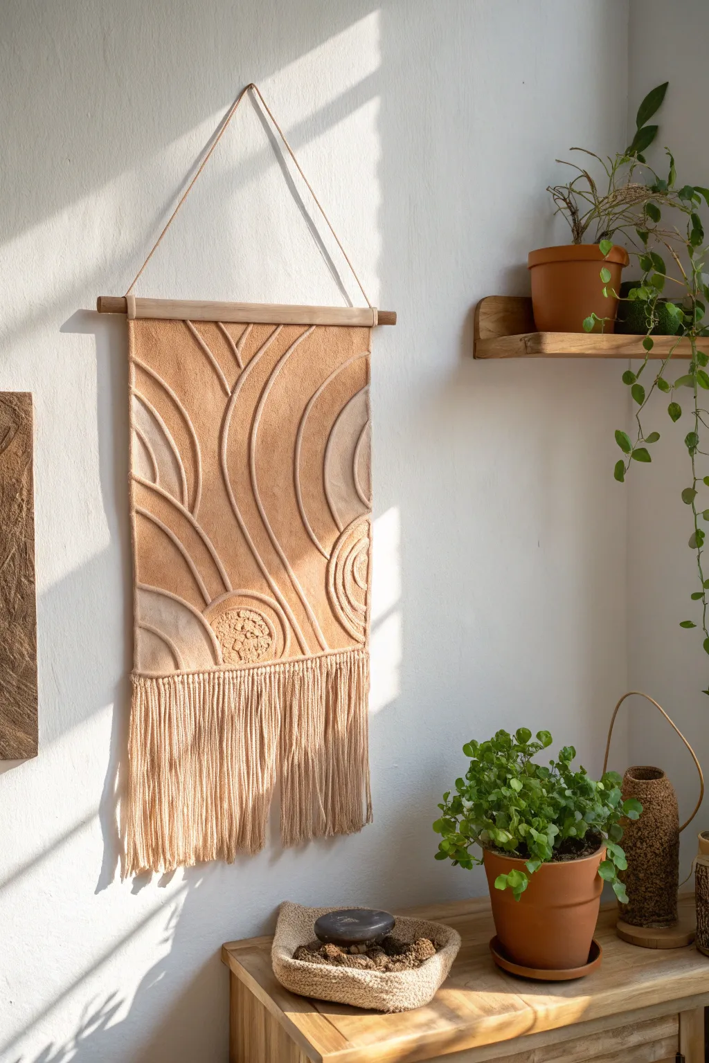 Elevate your space with the natural elegance of clay wall art.