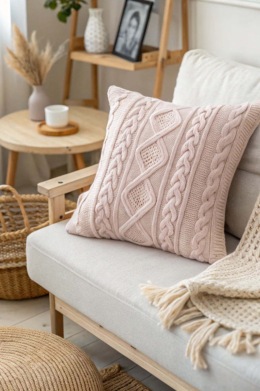 Transform old sweaters into cozy pillow covers for a touch of warmth and style.