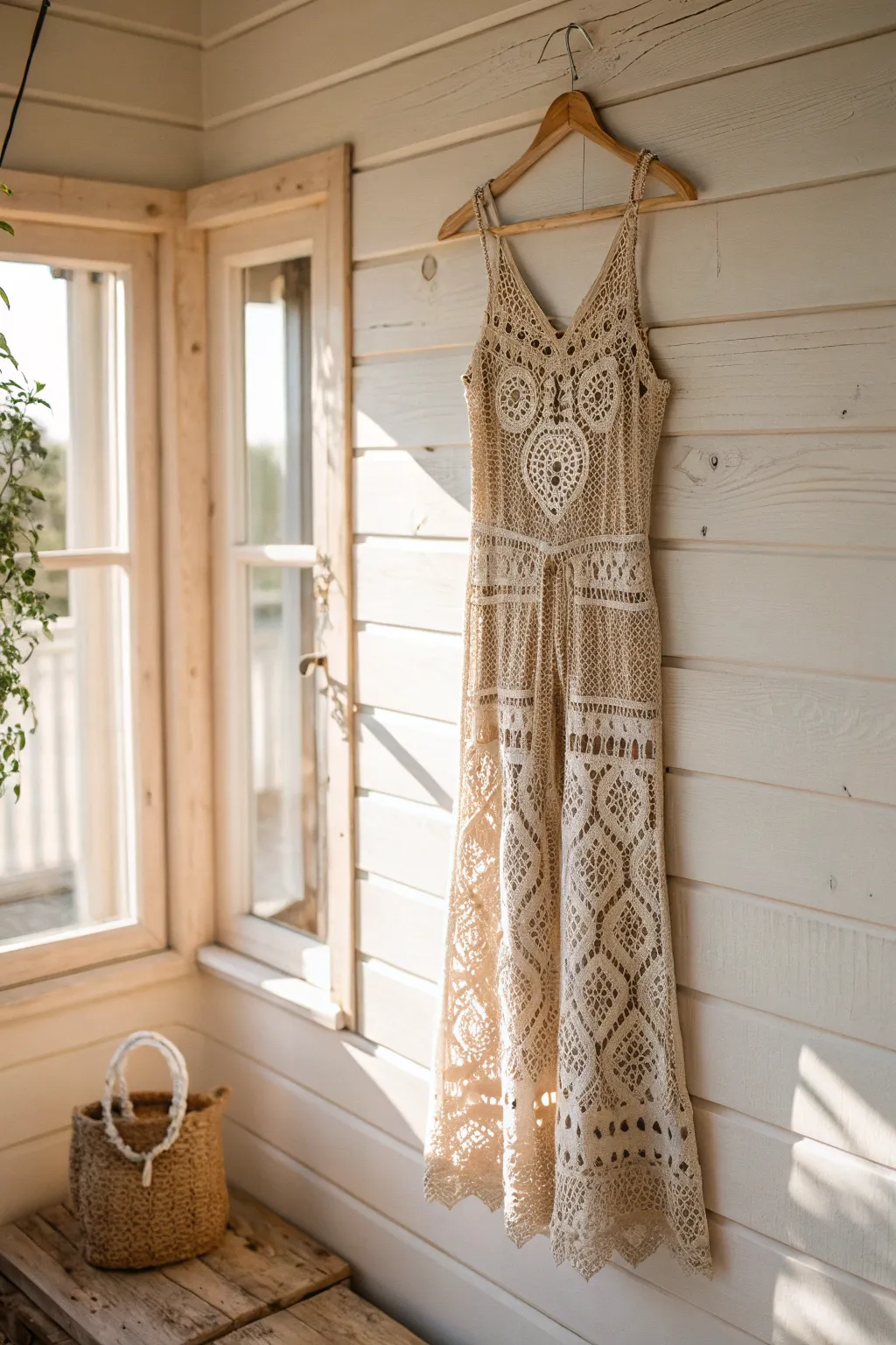 Elevate your style with this intricately crafted crochet jumpsuit, where boho meets Scandi simplicity.