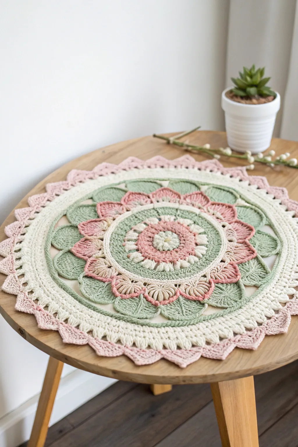 Elevate your space with the natural beauty of handcrafted crochet mandalas.